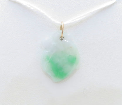 14K Yellow Gold Carved Jade Pendant