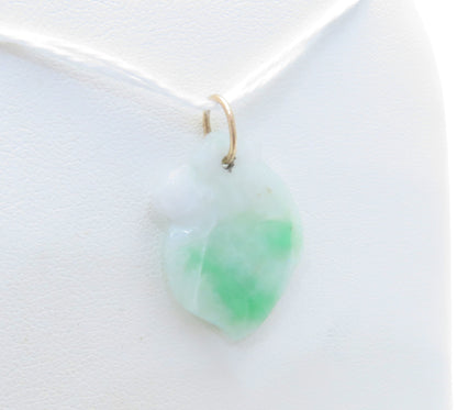 14K Yellow Gold Carved Jade Pendant