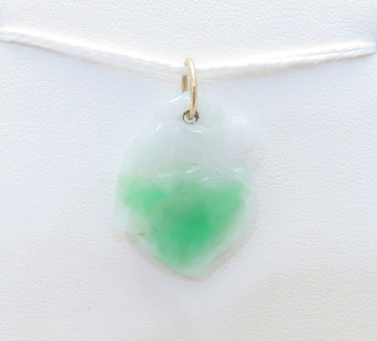 14K Yellow Gold Carved Jade Pendant