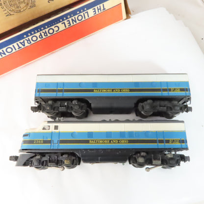 Lionel #2368-12 Post War Baltimore & Ohio Engine & #2368C Car Pair Boxes.