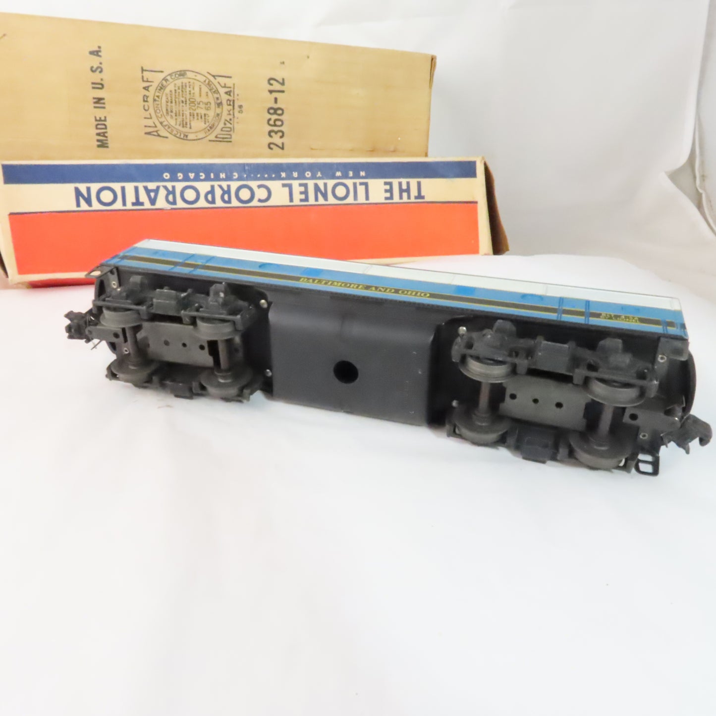 Lionel #2368-12 Post War Baltimore & Ohio Engine & #2368C Car Pair Boxes.