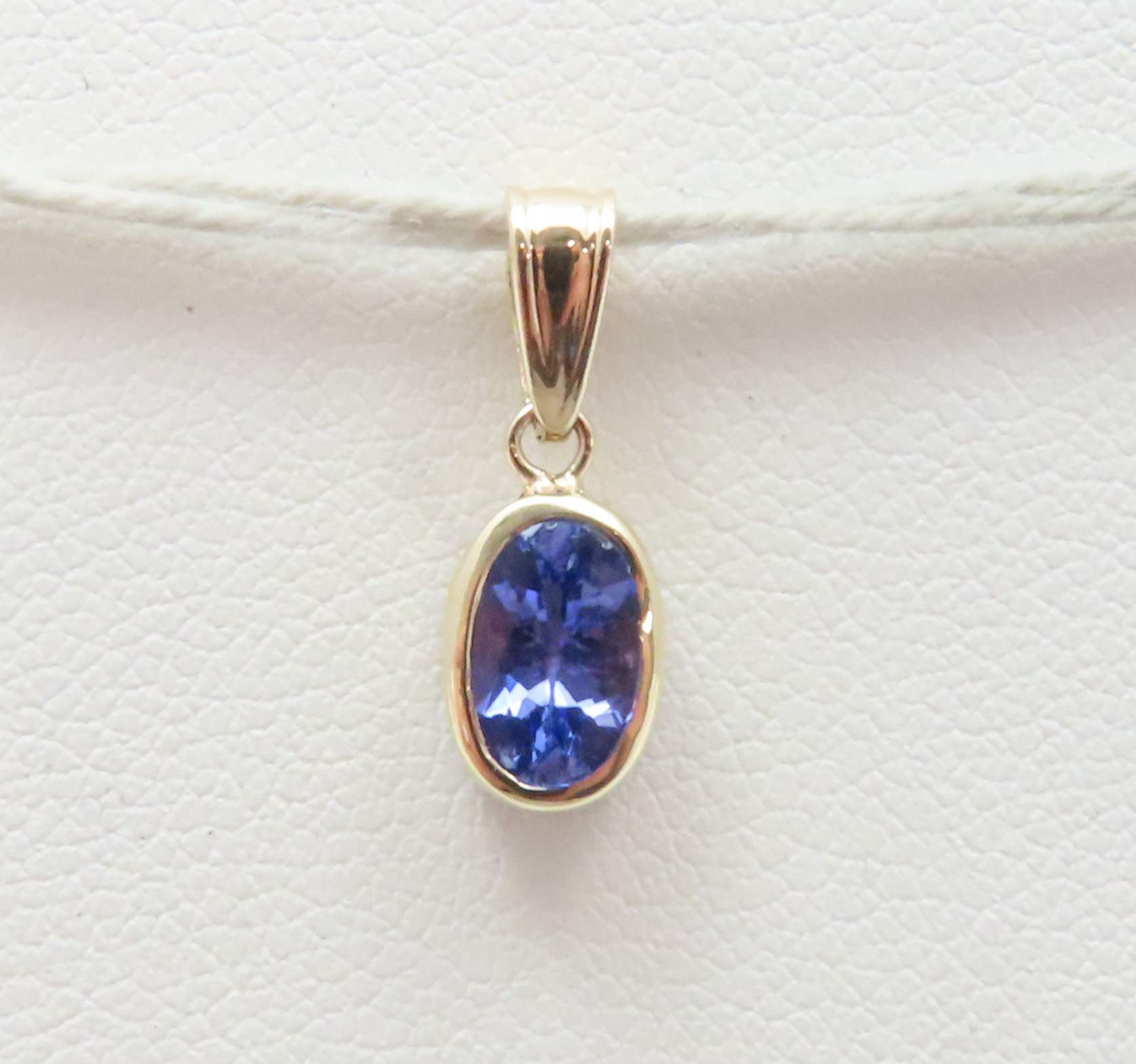 14k Yellow Gold Bezel Set Tanzanite Pendant