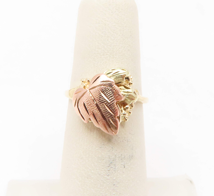 Black Hills Gold 10k Tri-Toned Gold Ring Size 4.75