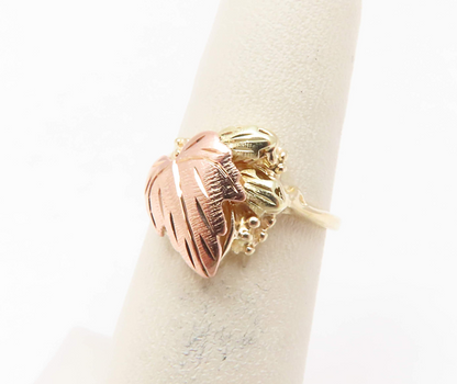 Black Hills Gold 10k Tri-Toned Gold Ring Size 4.75