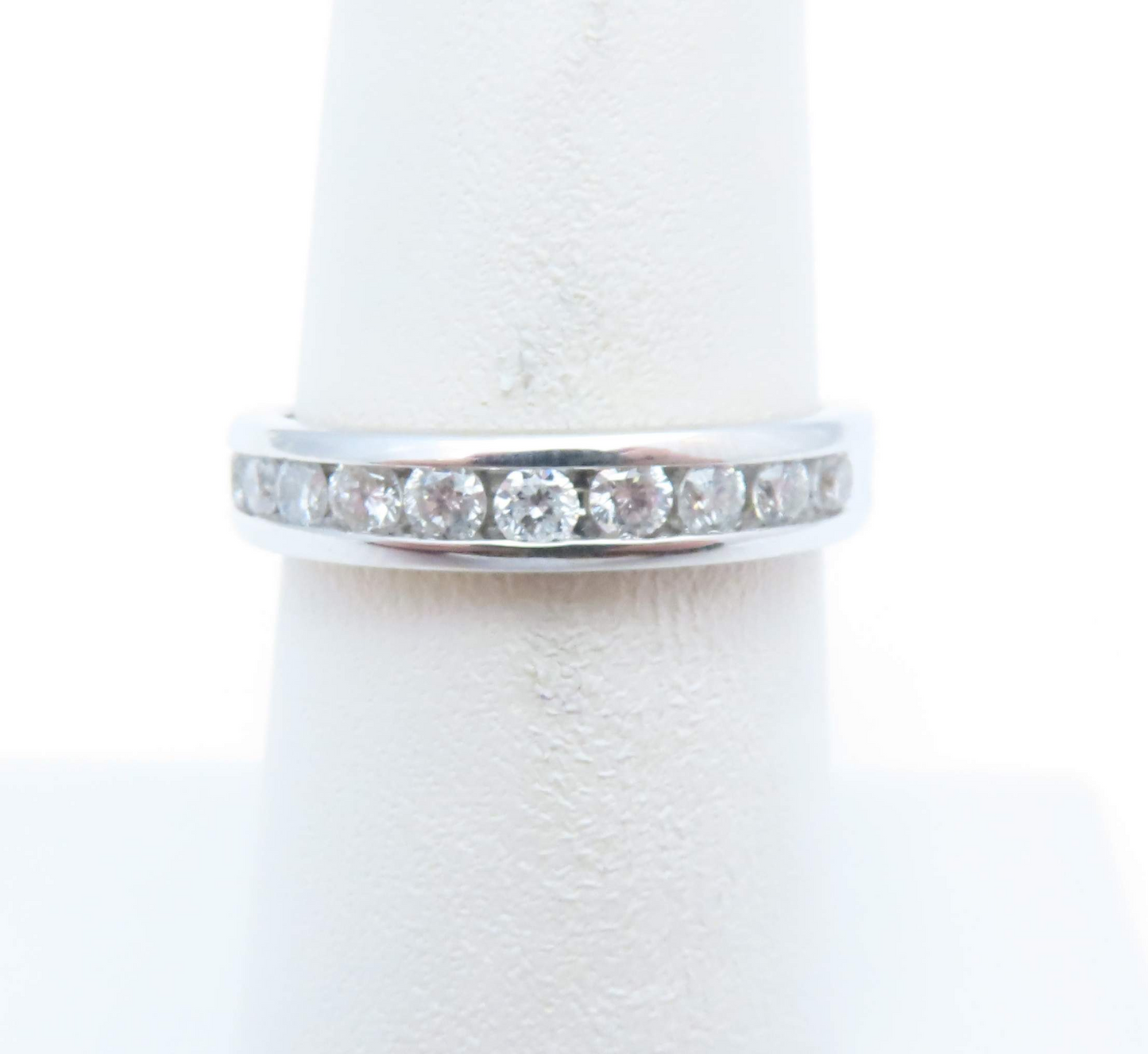 18k White Gold 3/8ctw Round Diamond Channel Set Band Size 6.25