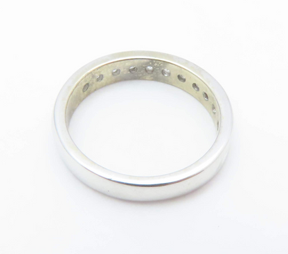 18k White Gold 3/8ctw Round Diamond Channel Set Band Size 6.25