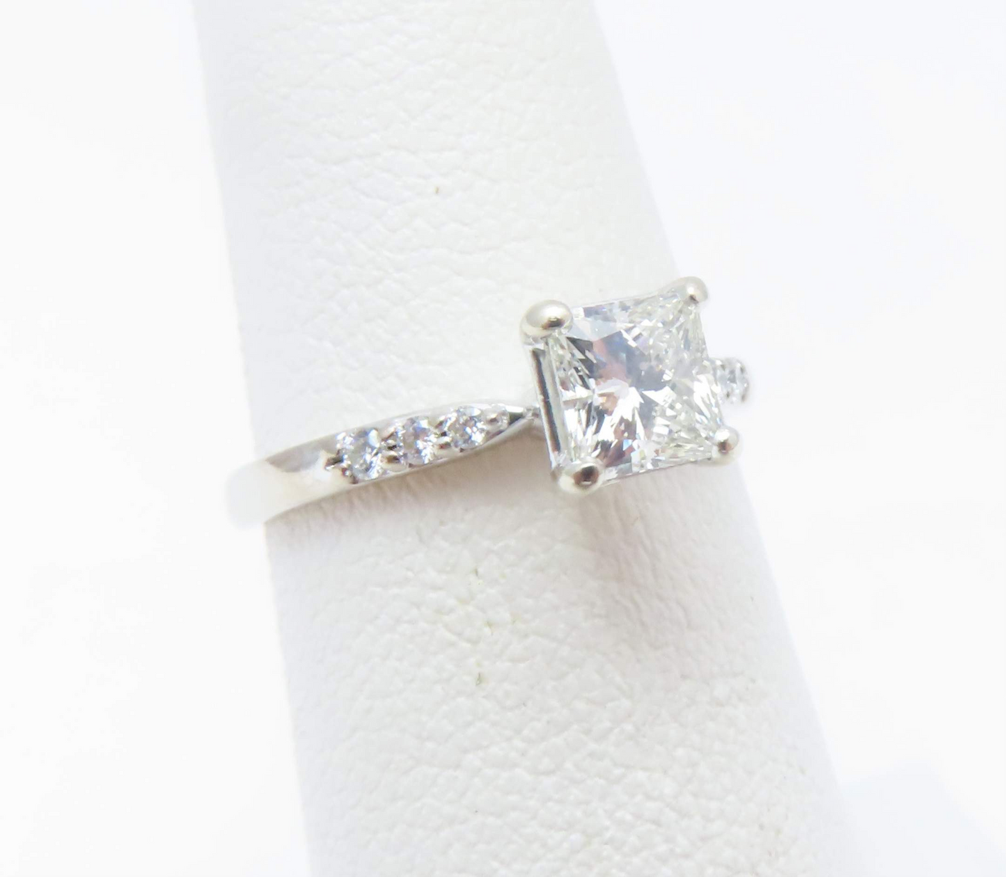 14k White Gold 5/8ctw Diamond Princess Cut Ring Size 5