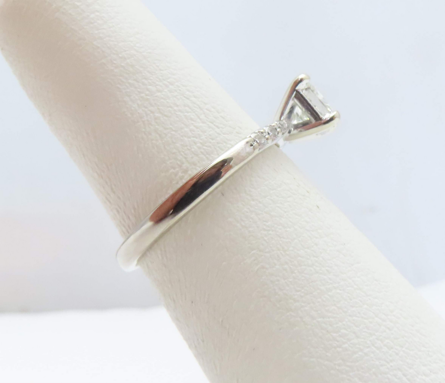 14k White Gold 5/8ctw Diamond Princess Cut Ring Size 5