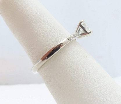 14k White Gold 5/8ctw Diamond Princess Cut Ring Size 5
