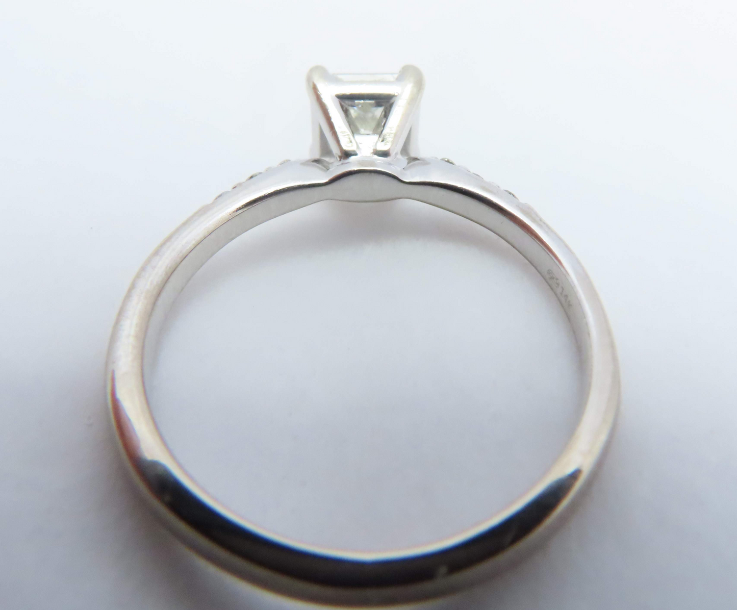 14k White Gold 5/8ctw Diamond Princess Cut Ring Size 5