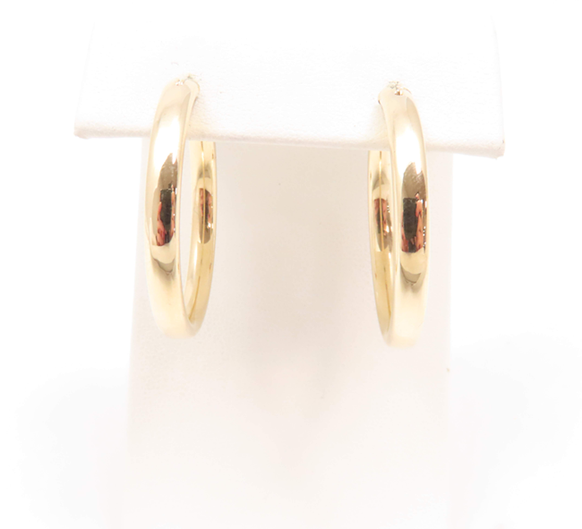 14k Yellow Gold 1 ¼” Hoop Earrings