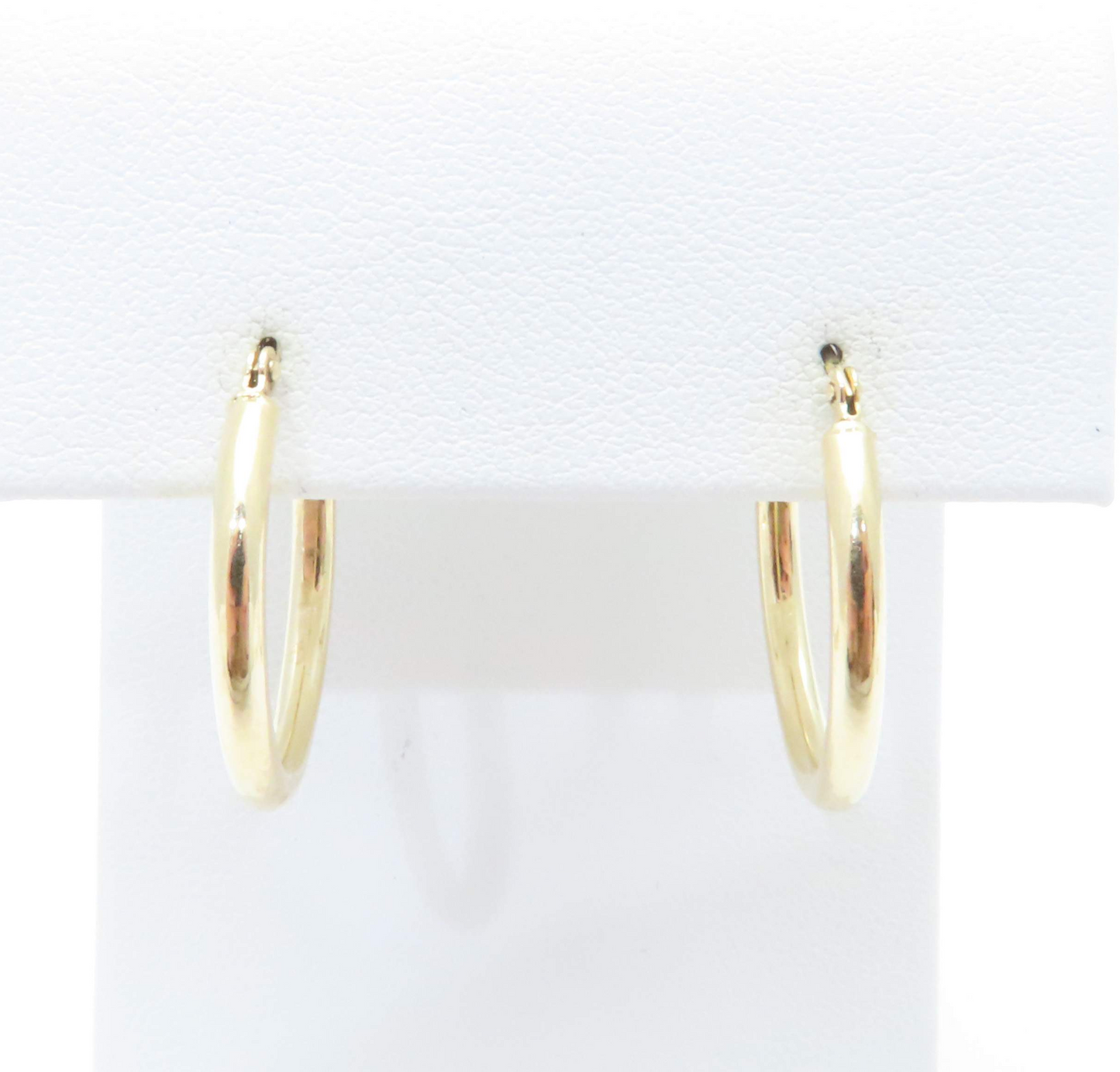 14k Yellow Gold 7/8" Plain Hoop Earrings