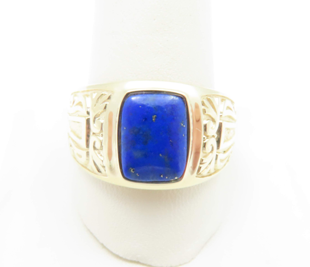 10k Yellow Gold Lapis Ring Size 12