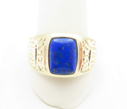 10k Yellow Gold Lapis Ring Size 12