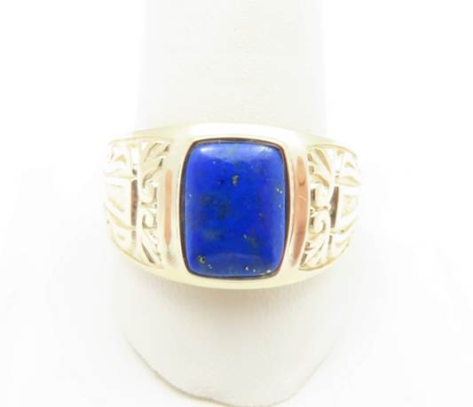 10k Yellow Gold Lapis Ring Size 12