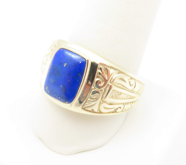 10k Yellow Gold Lapis Ring Size 12