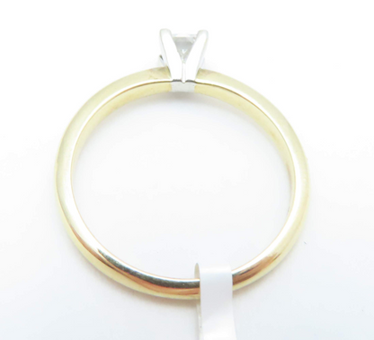14k Yellow Gold 1/3c Princess Cut Diamond Solitaire Ring Size 7.25