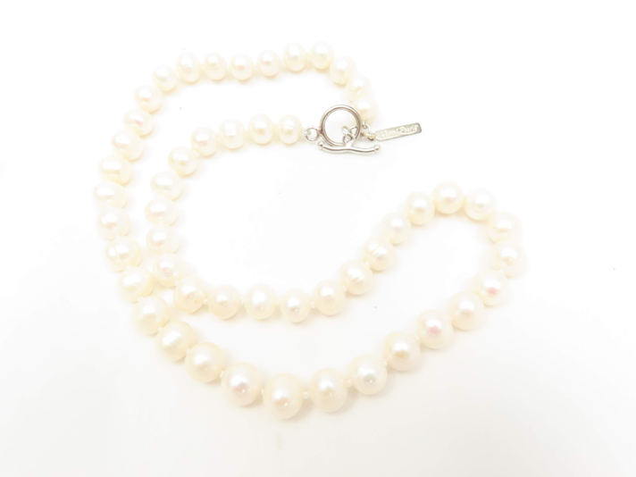 Sterling Silver 8mm Freshwater Pearl 18” Necklace with Toggle Clasp
