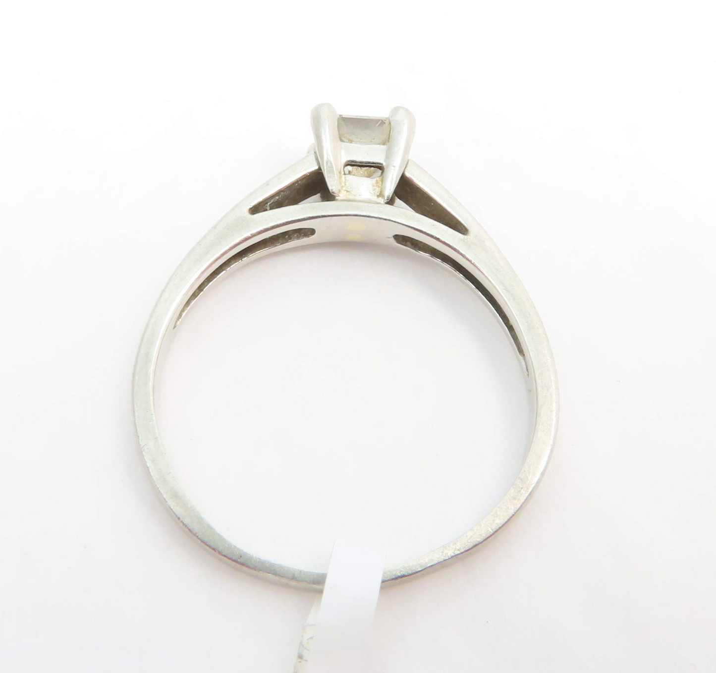 Platinum 5/8c Princess Cut Cathedral Solitaire Ring Size 8