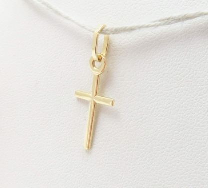 14k Yellow Gold Cross Pendant 1"