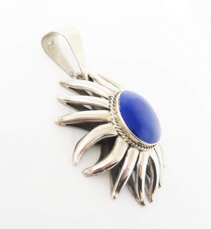 Sterling Silver Lapis Lazuli Sun Pendant *Mexico