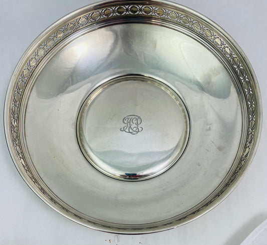 Tiffany Round Serving Bowl With Pierced Border