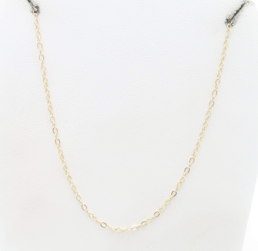 14k Yellow Gold 18” Flat Cable Link Chain